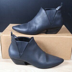 Marsell Ankle Boots Womens Size 7 Black Leather Shoes Pointed Toe Made In Italy